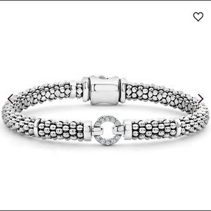LAGOS Diamond Bracelet - Enso Single Circle Caviar